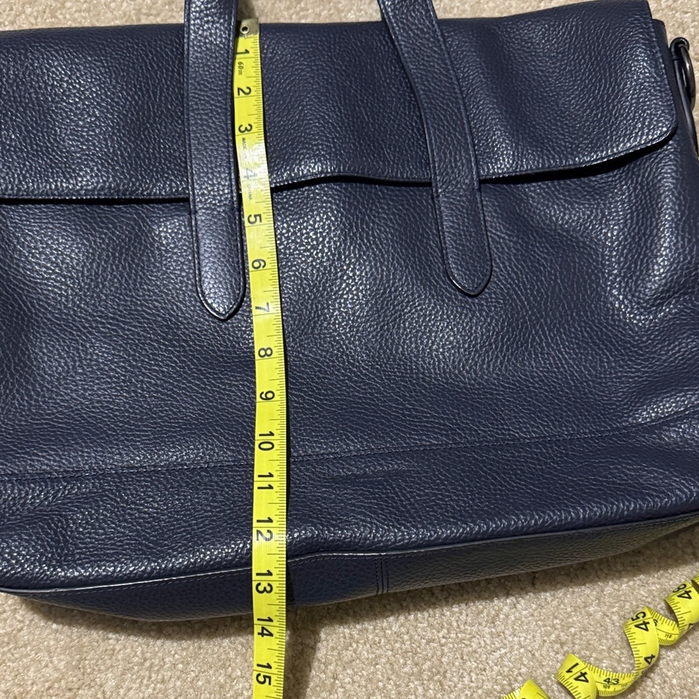 Coach Navy Leather Tote Bag - Picture 3 of 9